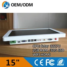 OEM tablet pc 15″ touch screen panel pc industrial computer i3 cpu with round corner 2GB RAM 32G DDR3