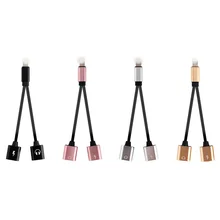 2в1 зарядное устройство для наушников разветвитель адаптер для IPhone X 10 7 8 Plus двойной 3,5 разъем для наушников зарядный кабель конвертер для Iphone7