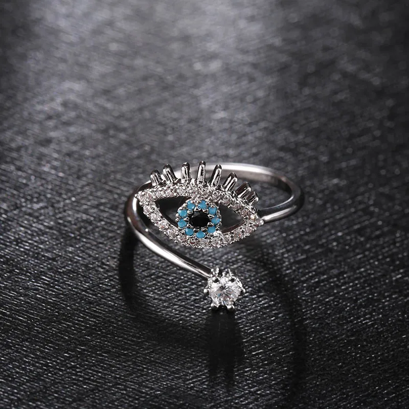 St.kunkka 925 Sterling Silver Zircon Turkey Round Evil Ring Anillos Wedding Rings For Woman Bijoux Anel Engagement Ring Jewelry