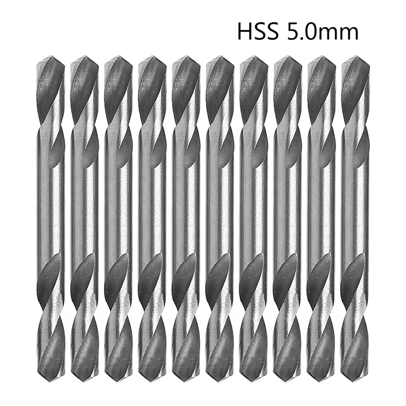10 шт./лот 5 мм HSS Двухсторонние Спираль кручения Дрель Инструменты Набор Дрель