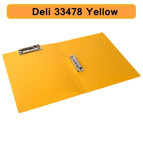 4 шт./лот Deli A4 Клип папки файла красочные файл клипа папка для документов клип папку коробке файла сумки оптом - Цвет: 33478-Yellow
