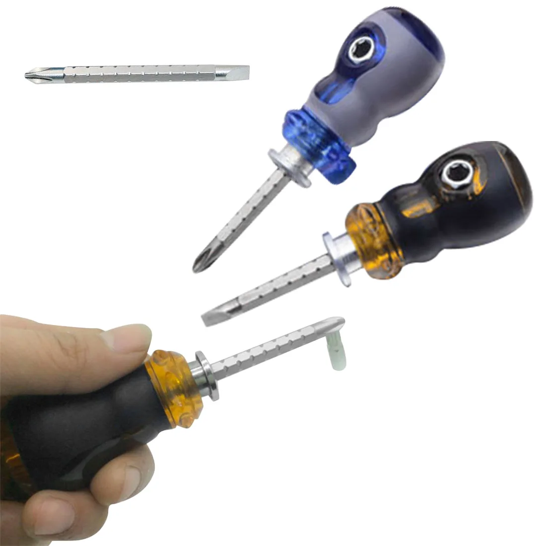 

Double End Screwdriver Flat Screw Driver Utility Tool Hand Tools Random Color