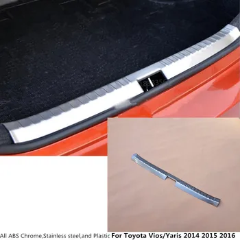 

For Toyota Vios/Yaris/Sedan 2014 2015 2016 Cover Stainless Steel Built Rear Bumper Trim Plate Trunk Frame Threshold Pedal 1pcs