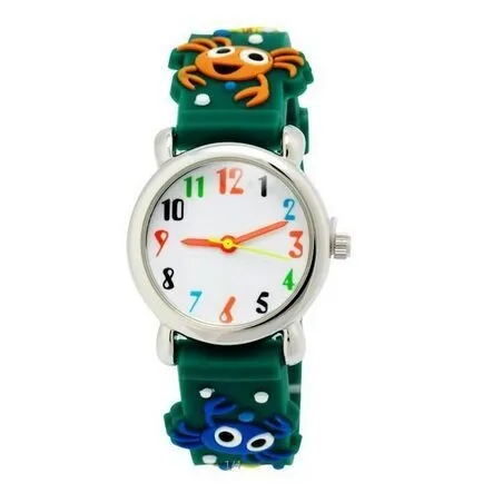 Розничная торговля 1 шт. новые модные горячие продажи детские силиконовые часы 3D мультфильм крабы часы