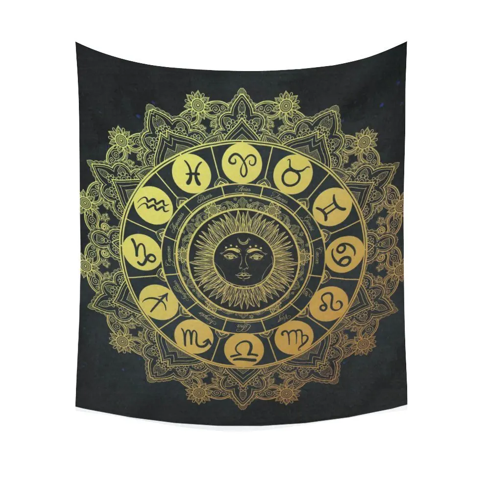 WARM TOUR Art of the Zodiac Signs Tapestry Wall Hanging Art Sets 51 X 60 Inches Home Decor Wall