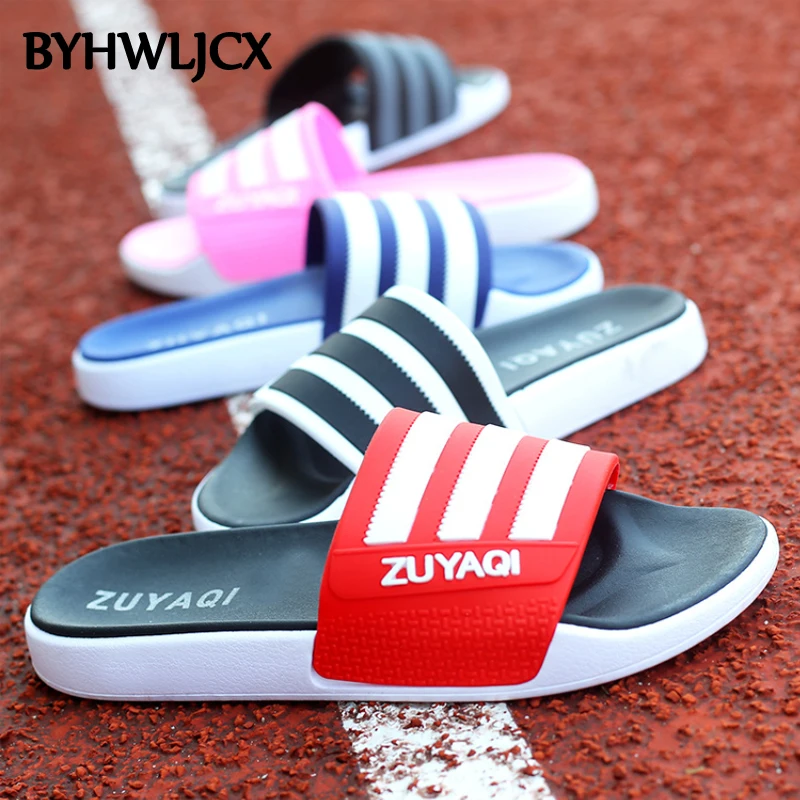 

Men Slippers Summer Beach Male Slides Women Non-slip Flip Flops Striped Style Outdoor Indoor Sandals for Couple Soft slippers