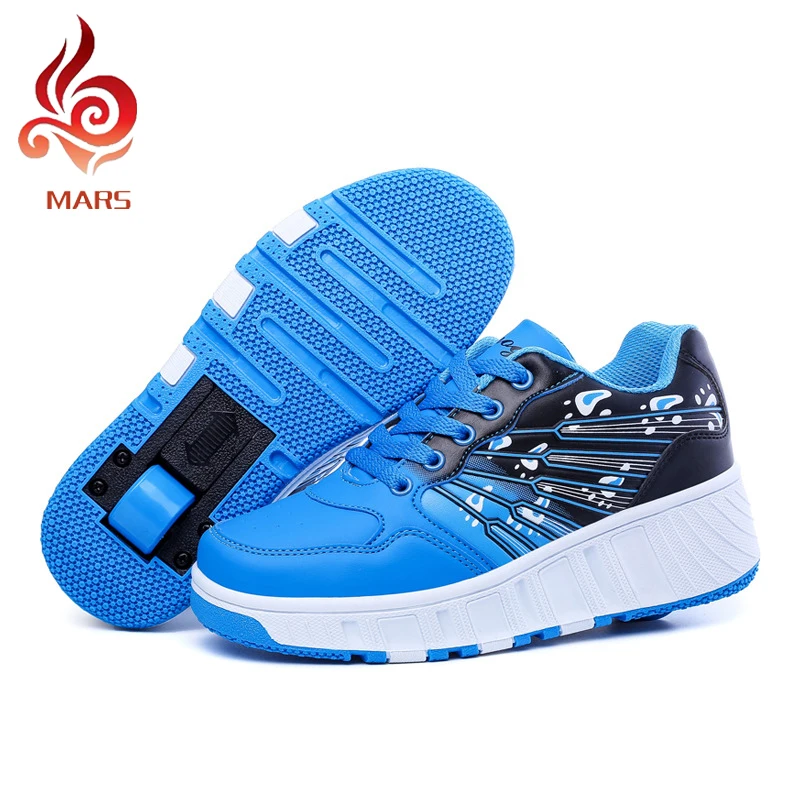 New Leather Kids Adults Roller Shoes Boys Girls Sneakers With Wheels