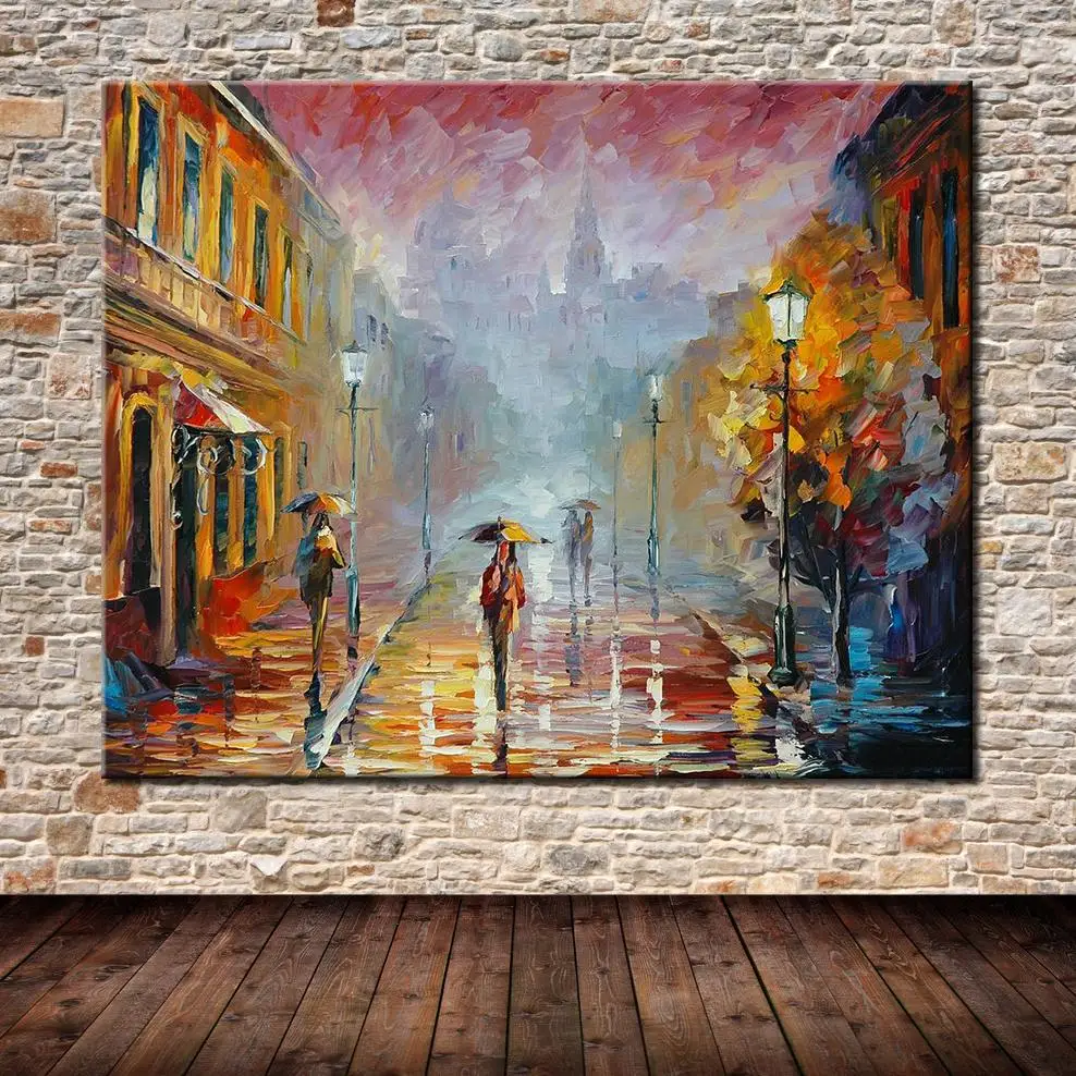 No Framed Handpainted Modern Abstract Palette Knife Oil Painting On