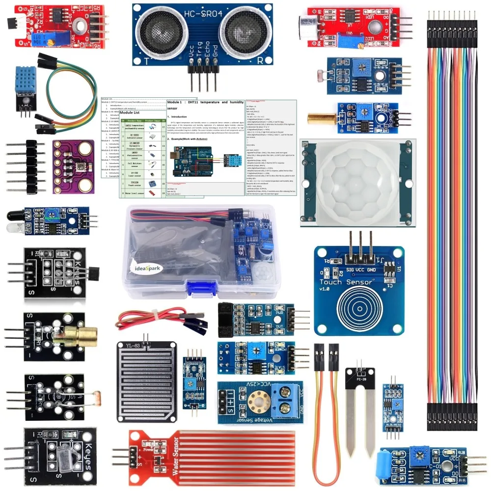 22-в-1 Сенсор модуль Наборы для Arduino Сенсор Raspberry Pi IoT обучения для начинающих Starter Kit(Учебное пособие в комплекте