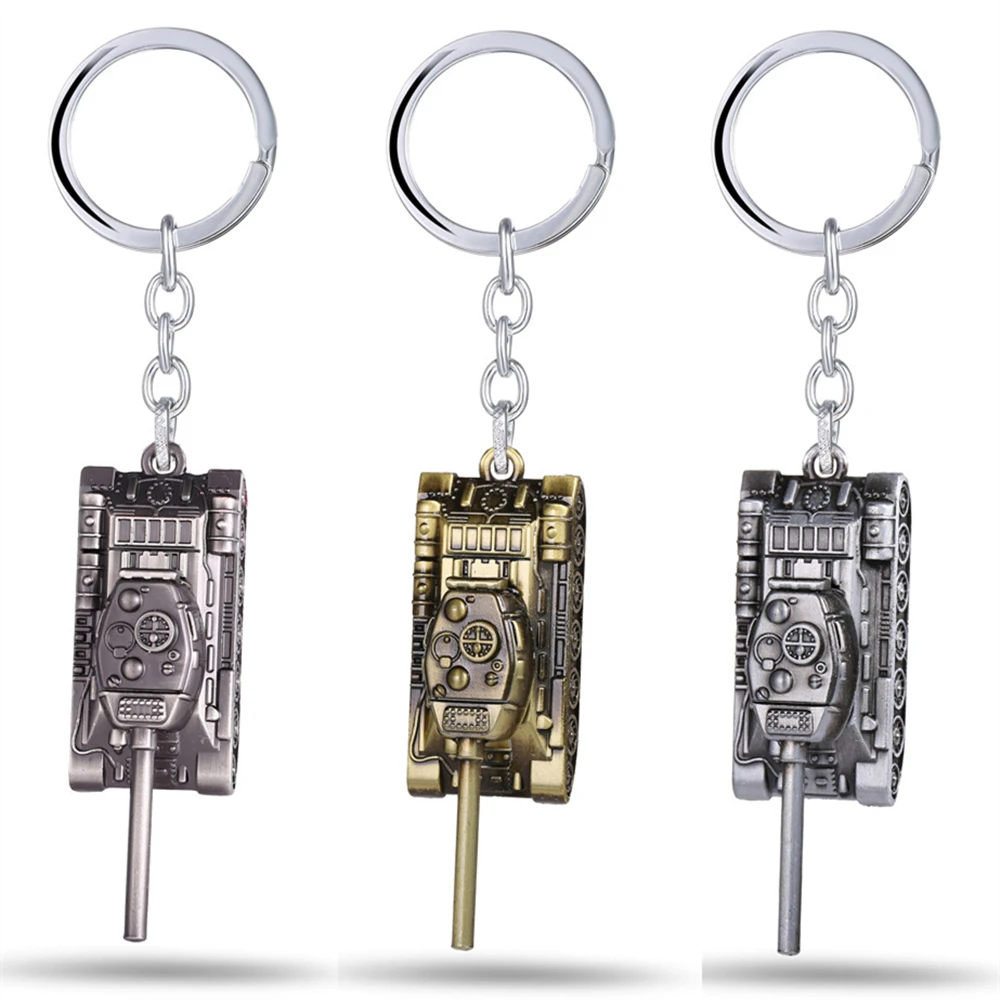 

Hot Game World of Tanks WOT Tank Keychain Pendants Figure Metal Tank War Key Chain Ring Holder for Car Souvenirs Figure Gift