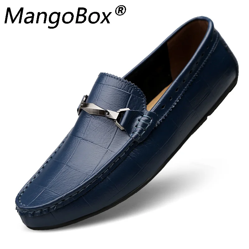 

Slip on Casual Men Loafers Spring Autumn Mens Moccasins Shoes Genuine Leather Men's Flats Shoes Fashion Sneakers Metal Footwear