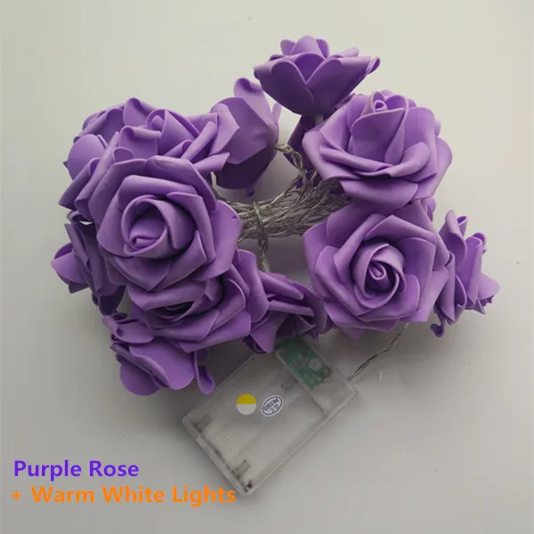 led purple rose lights holiday decoration lights AA Battery