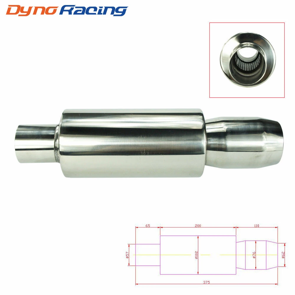 ユニバーサル 2 25 インチ 57 ミリメートル車ステンレスクロームエキゾーストマフラーサイレンサー Silencer Muffler Silencer Universalsilencer Exhaust Aliexpress