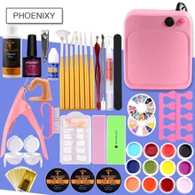 36 Вт УФ-лампа УФ-гель для ногтей комплект верхнее покрытие буферное очищающее средство Плюс кисточки для маникюра наращивание ногтей аксессуары инструменты набор для нейл-арта