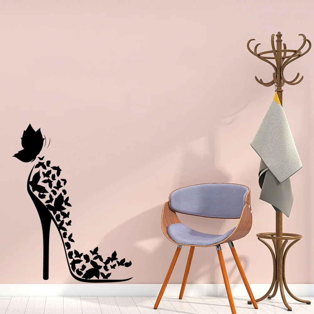 

Creative High heels Vinyl Wallpaper Roll Furniture Decorative Waterproof Wall Decals Home Party Decor Wallpaper naklejki