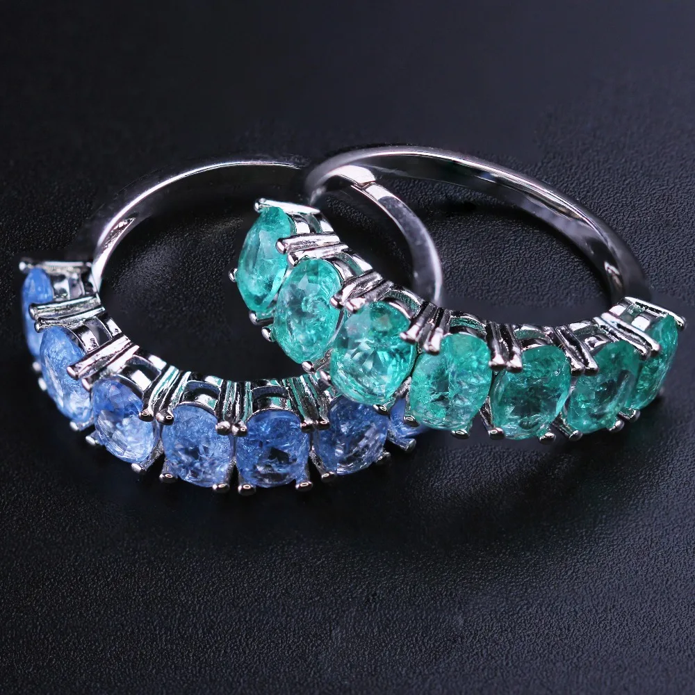 Fusion Stone 2 Pcs/Lot Stylish Couple Rings Copper with White/Black Plated Double Rings for Fashion Women Jewelry RFX001392