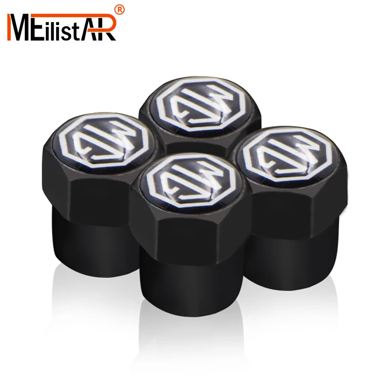 

4pcs Car styling black stainless steel Car Wheel Tire Valve Cap cover air Cap Case For MorrisGarages MG 3 6 GS GT HS Accessories