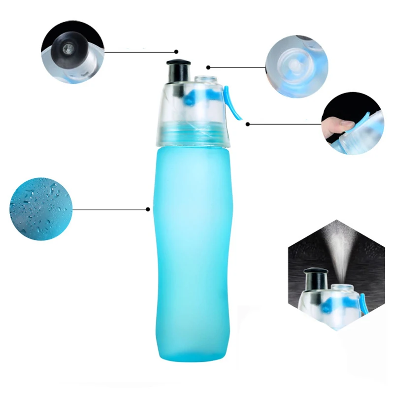 Creative Water Spray Bottle Sport Bottle Protein Shaker Cycling Gym Drink 700ml Squeeze Bottle Water Pump