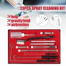 23 шт. пластиковый металлический воздушный инструмент краска спрей G un чистящий набор HVLP гравитационный краскопульт чехол проволочный Набор щеток для мытья