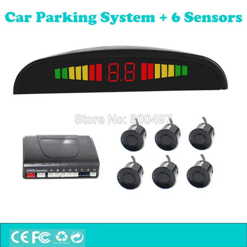 Car Parking Assistance System with 6 Parking Sensors Colorful LED
