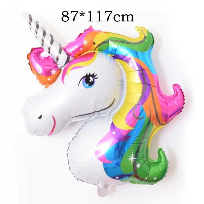 1Pcs Rainbow Unicorn Foil Balloons Baby Shower Decoration Inflatable Helium Balloon Birthday Party Supplies Kids Gifts