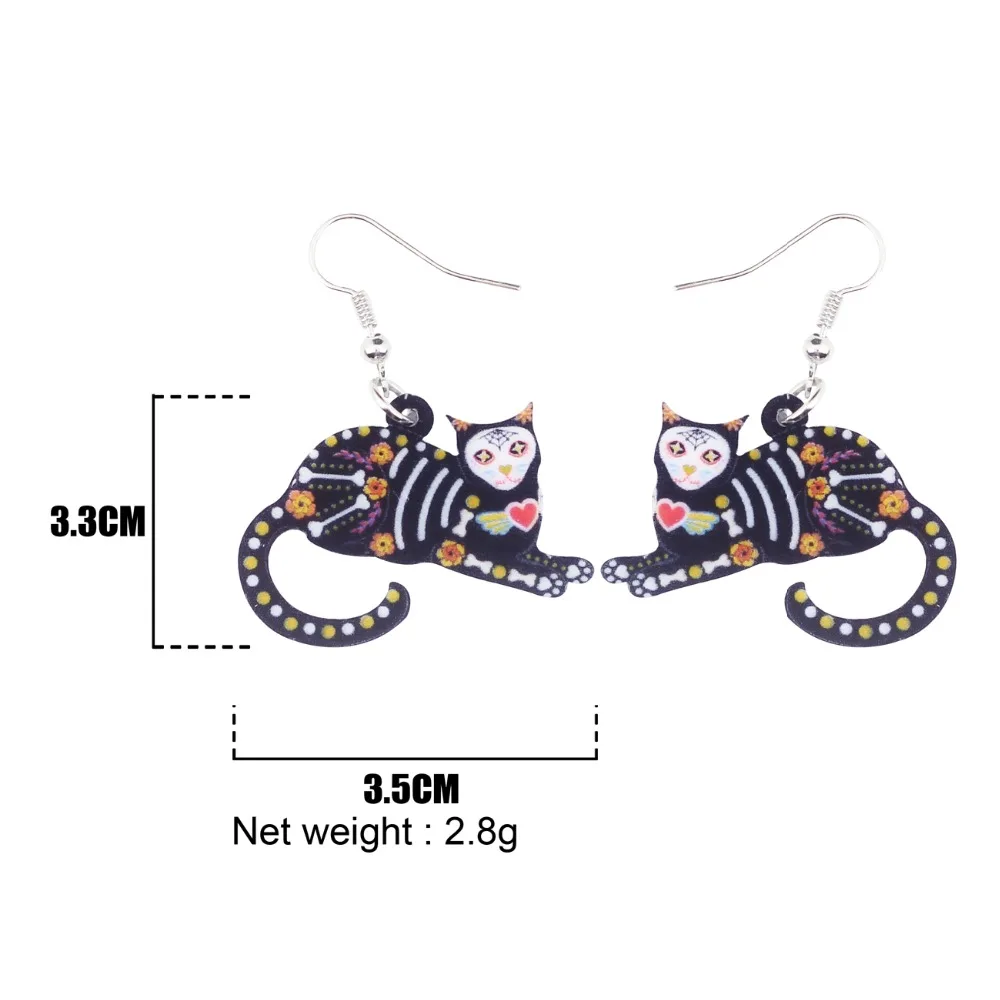 Wveni Boucles D Oreilles En Acrylique Theme D Halloween Joli Chat Chaton Mignon Longue Goutte Animal Anime Bijoux Pour Femmes Filles Enfants Aliexpress