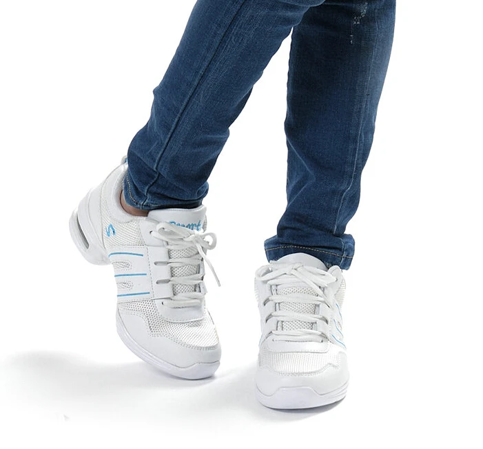Cena Nowy 2018 buty do tańca dla dziewczynek sport miękka podeszwa oddech kobiety buty do ćwiczeń nowoczesne buty do tańca jazzowego trampki bezpłatny prezent