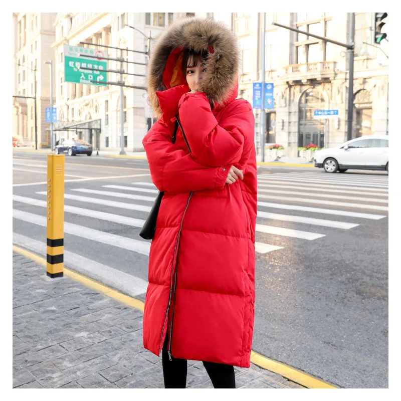 

Fashion Simple and elegant loose thick large size Winter women's down jacket large fur collar long Women's winter clothing Coat
