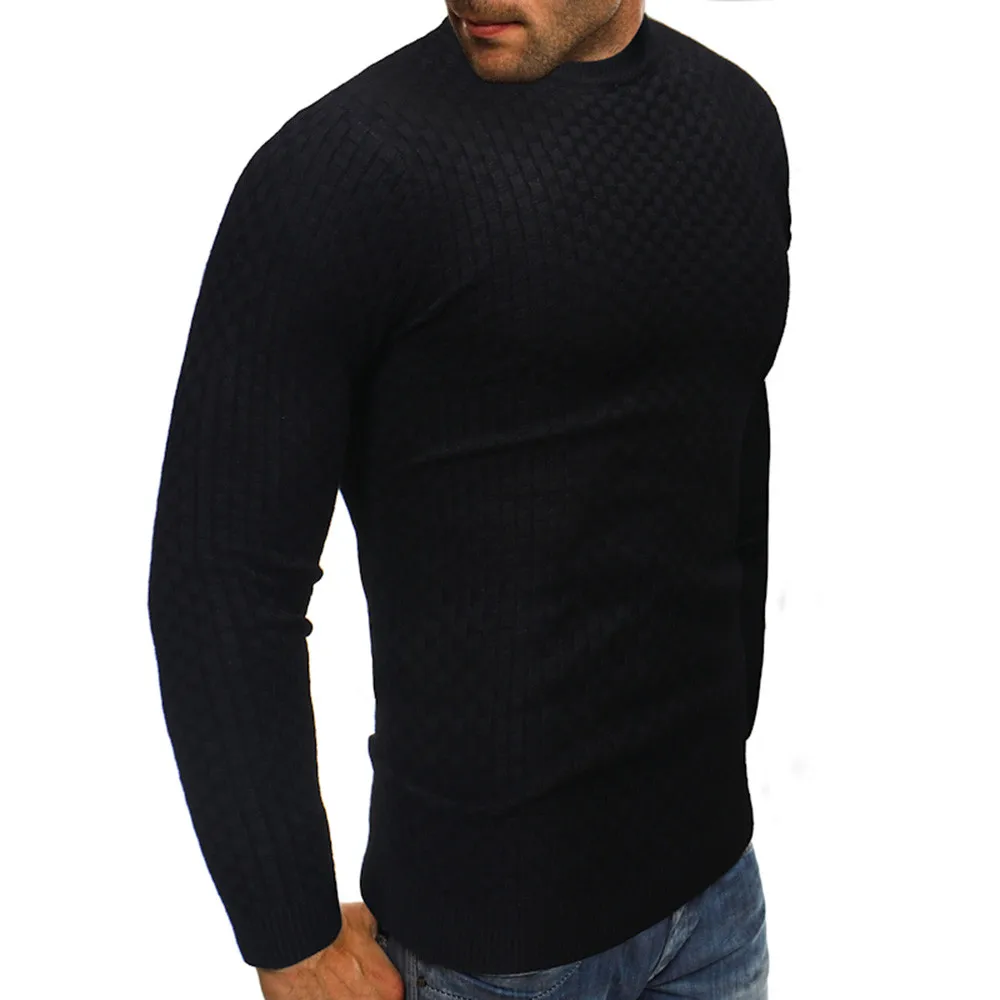 Мужская осенне-зимняя Повседневная блуза с длинными рукавами и узором из пули, вязаный свитер