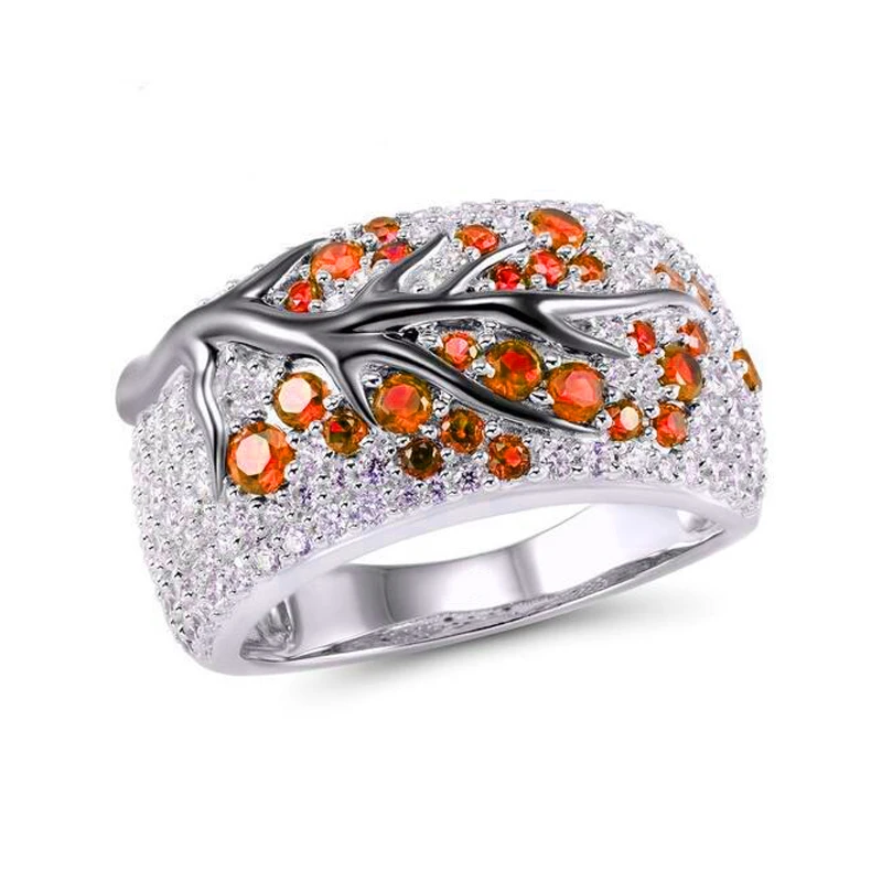 

Canner Exquisite Austria Crystal Rings Unique Plum Tree Branch Flowers Bridal Rhinestone Promise Rings For Woman Bride Female A4