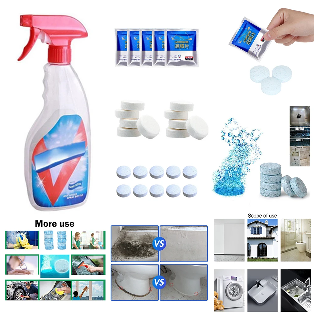 

Home Floor Window Cleaner Effervescent Tablets Solvent Watering Can Cleaning Descaling Decontamination Tablets Powerful Cleaner