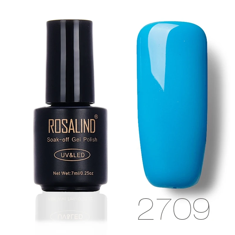 ROSALIND 7 мл Лак для ногтей великолепный цвет Гель-лак для ногтей Vernis полуперманентное верхнее покрытие Базовое покрытие Гель-лак для ногтей Гель-лак - Цвет: 2709