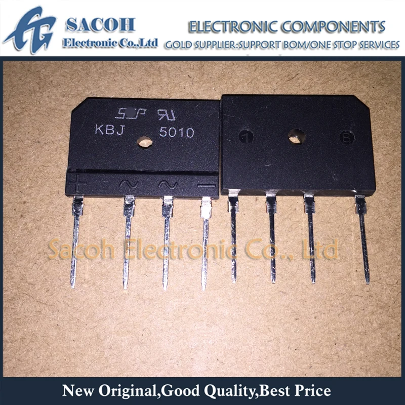 

Free Shipping 10Pcs GBJ5010 KBJ5010 RBV5010 50A 1000V Power Bridge Rectifier