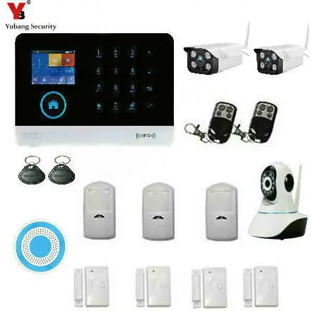 

YoBang Security Wireless WiFi Home Secuerity System With Outdoor Waterphoof WiFi IP Camera,Automatic Dial Up Android IOS APP.