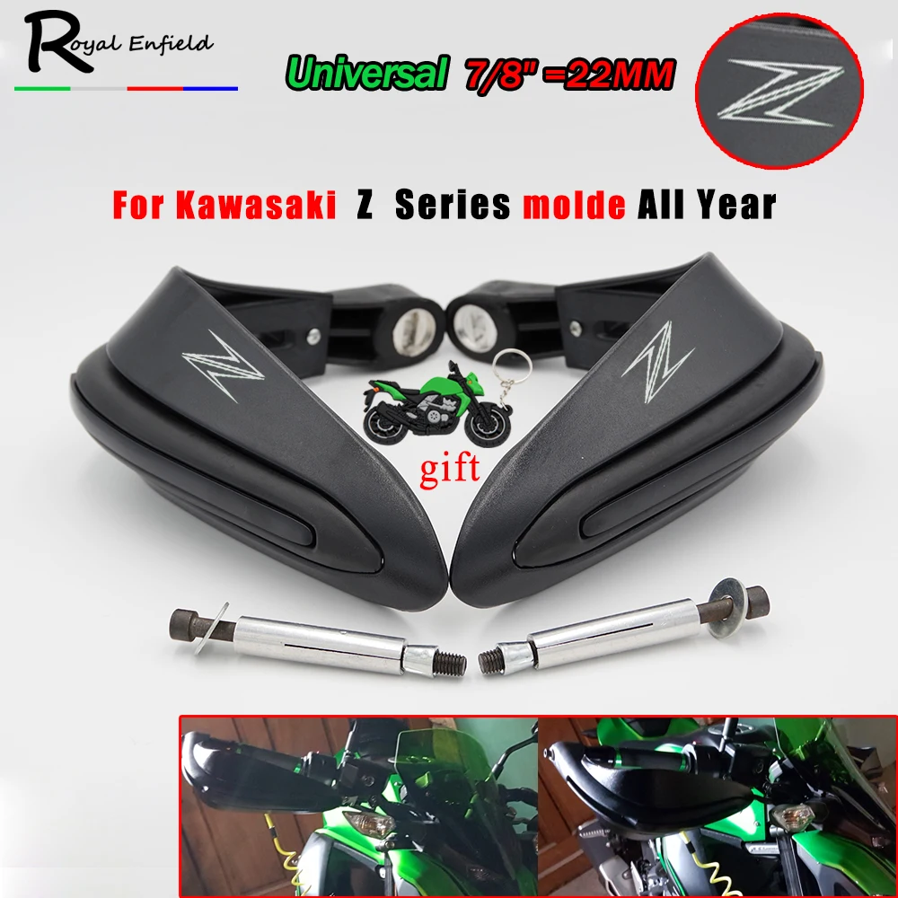 

7/8" 22mm Matte Black For Kawasaki Z Series molde All Year Universal Motorcycle Hand Guards Motocross Dirtbike Handguards