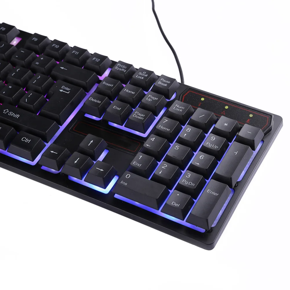 104 клавишная клавиатура заглушка-ограничитель Радуга RGB подсветкой Подсветка Механическая USB Проводная игровая клавиатура Teclado для ключей Кепки s для DOTA2