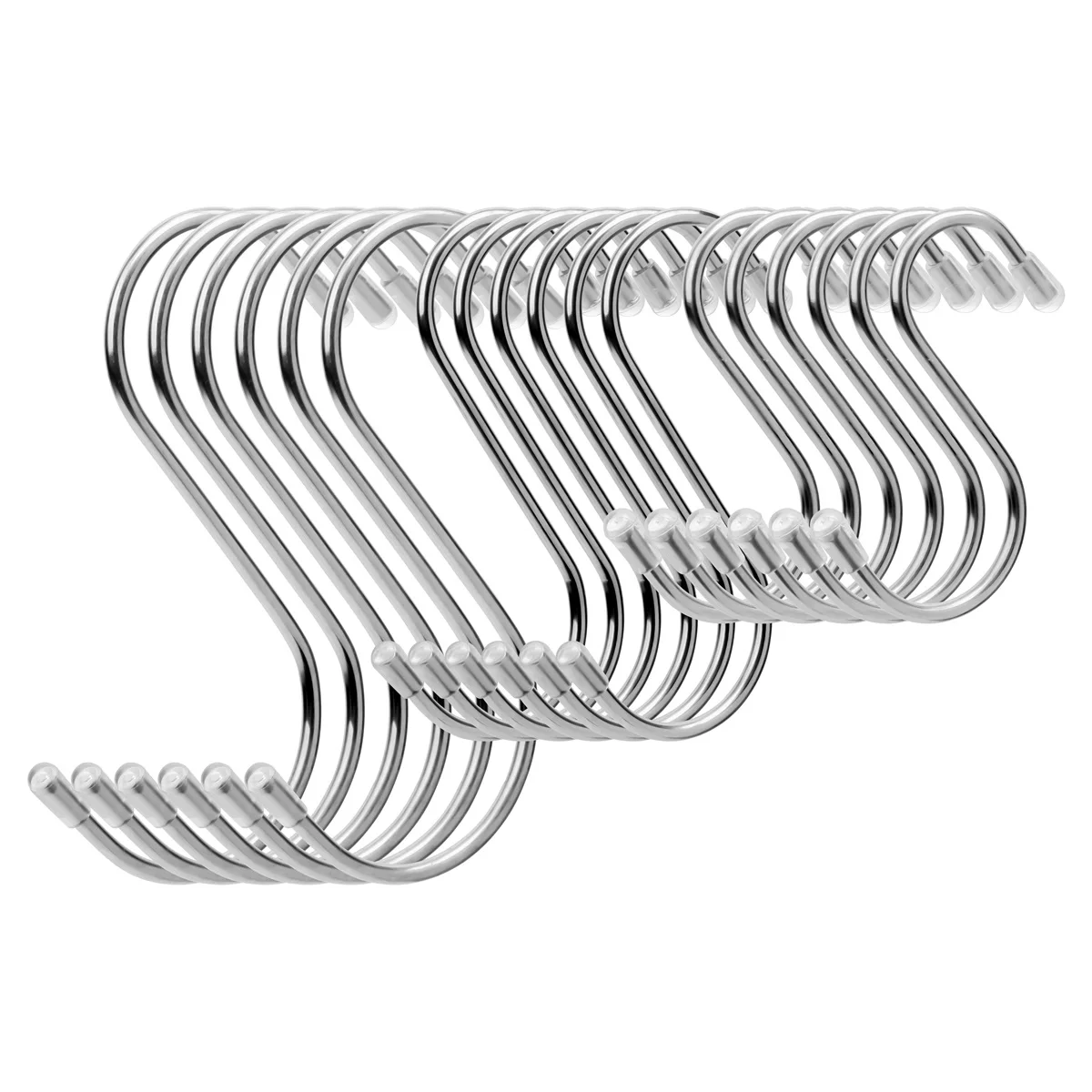 

18pcs Over the Door Hooks Stainless Steel S Hanger Hook 6pcs 2mm/2.5mm & 6pcs 2.5cm/3.3cm & 6pcs 3.8/4.8cm Hangers JZ020