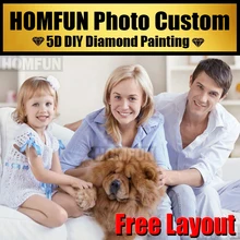 HOMFUN фото на заказ Diy алмазная живопись комплект полный горный хрусталь 5D алмазная вышивка крестиком вышивка семейный подарок