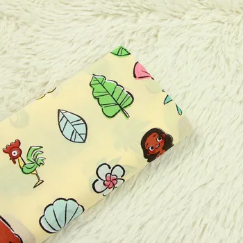 

half meter thin cotton fabric with flower leaves little black person print, handmade DIY garment dress children cloth soft B56