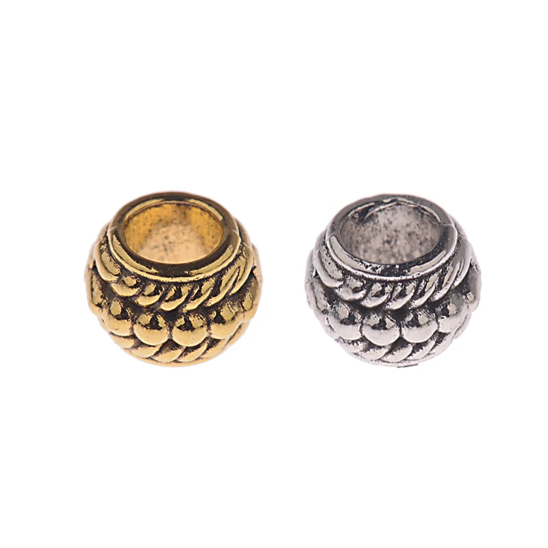 

DUOVEI Gold Silver Color 6*6mm Round Loose Spacer Beads Big Hole Chams Metal Beads For DIY Bracelets Making Jewelry Accessories