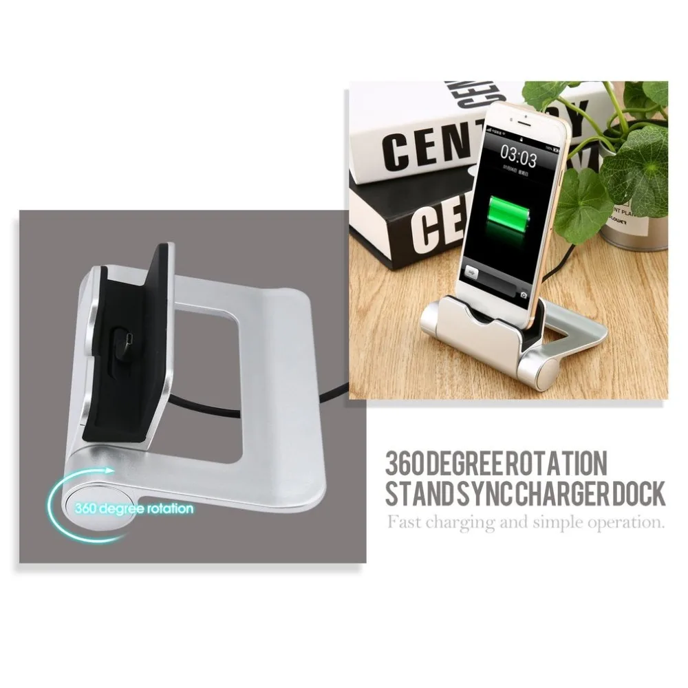 

WQ26 USB 360 degree rotation stand Sync Charger Dock for iphone ipad Android Charger Desktop Cradle Charging Adapter for Tablet