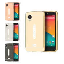 Mirror Case for LG Nexus 5 Plating Metal Frame with Back Cover Case for LG Google Nexus 5 E980 D820 D821 4.95 Phone Shell Cases 0 3mm ultrathin protective plastic back case for google nexus 5 translucent white