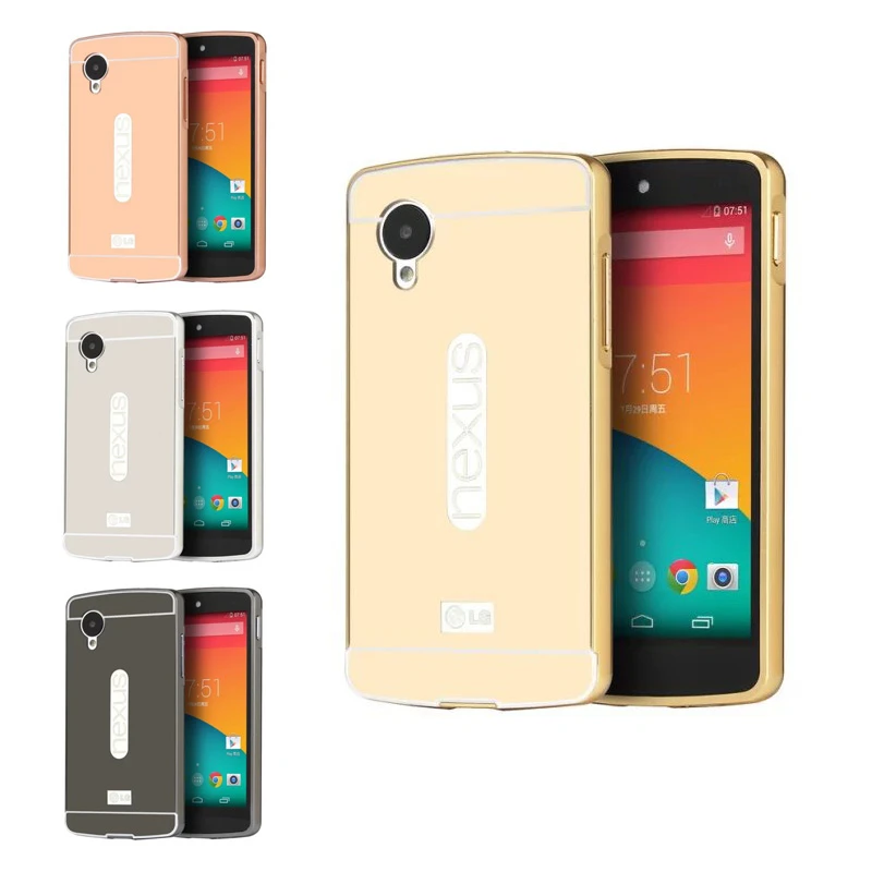 Funda rígida para Google LG Nexus 5, D820, D821, marco de Metal chapado con espejo trasero, E980 para Google, LG Nexus5, D820|metal frame|metal caseframe - AliExpress