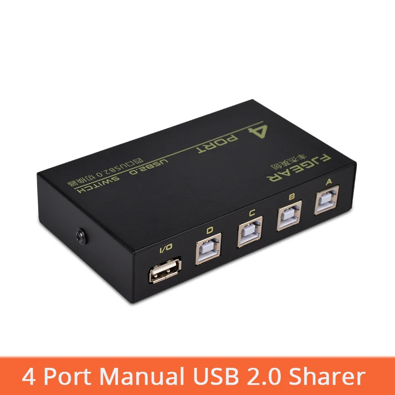 

High Quality USB 2.0 4 Port Share Sharing Switch Switcher Selector Box Hub For PC Scanner Printer FJ-1A4B