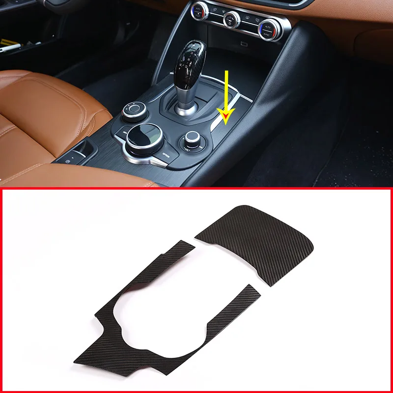 

Real Carbon Fiber For Alfa Romeo Giulia 2017 2018 2019 Car Interior Center Console Gear Shift Panel Cover Trim LHD Accessories