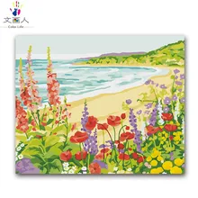 Морской пейзаж, Пляжная волна, картина маслом, посылка, сделай сам, Цифровая живопись маслом по номерам, с комплектами, для взрослых, практичная краска