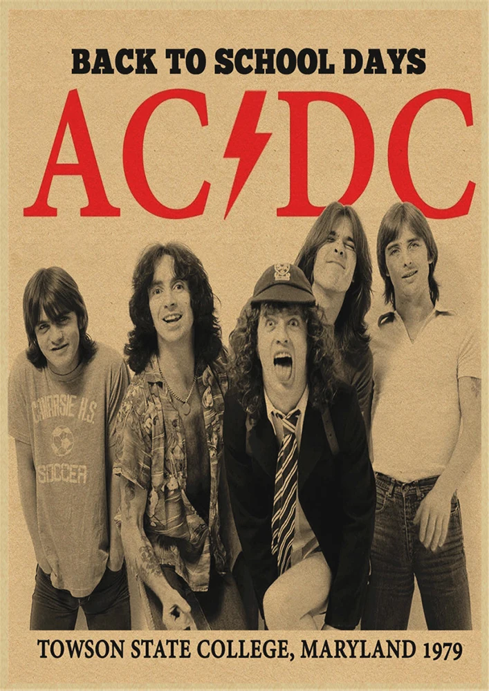 Рок-Группа ACDC Malcolm Angus крафт-бумага винтажный настенный плакат стикер