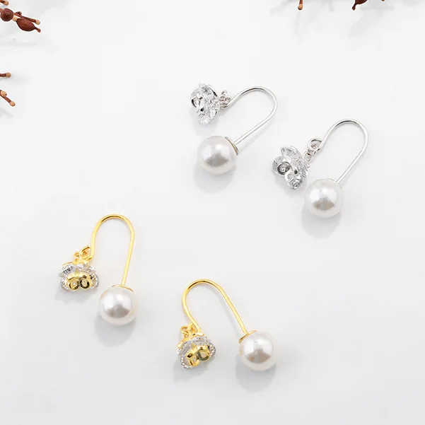 flower pearl cz earrings 100% 925 Sterling silver Jewelry fashion Hypoallergenic Stud earrings for women gift