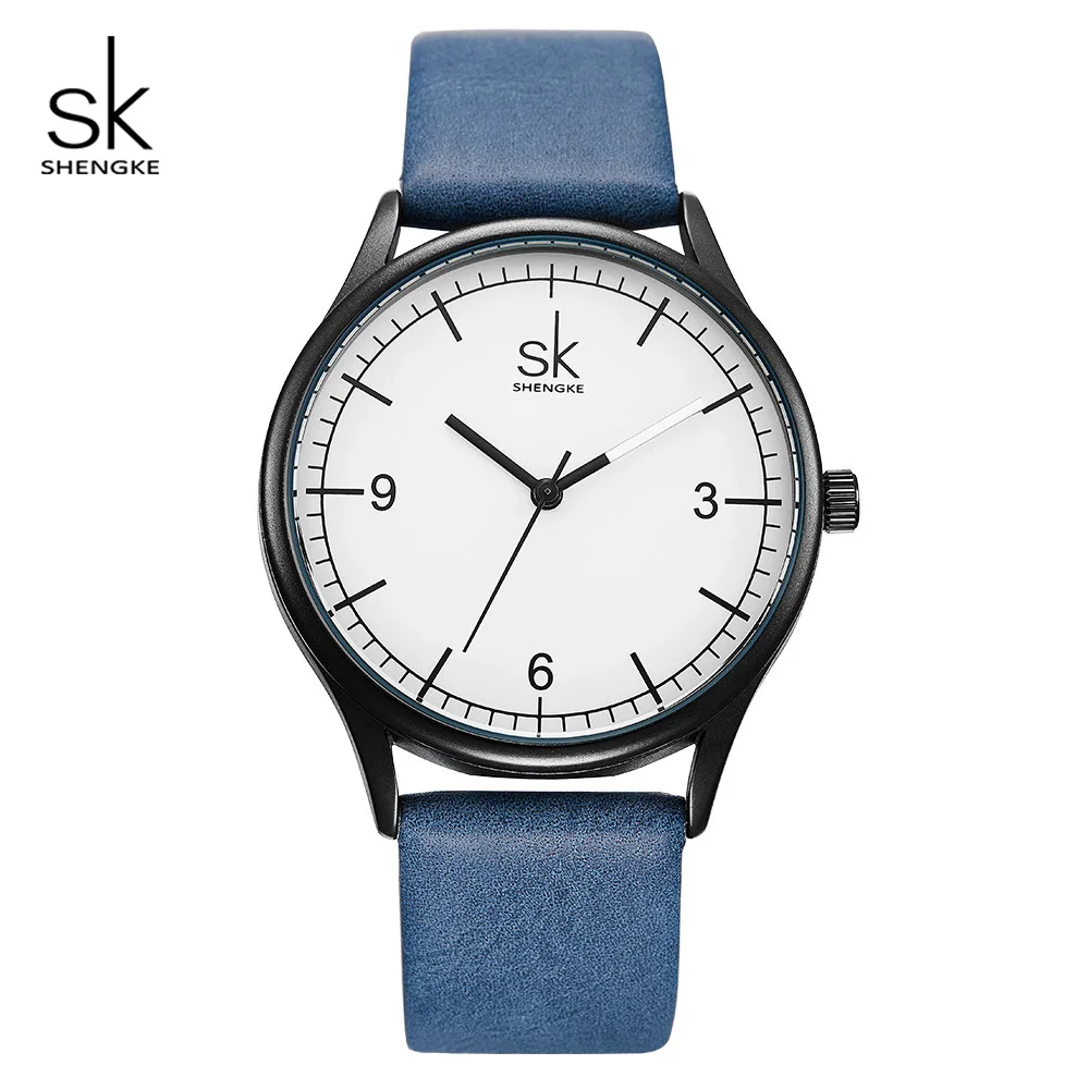 Shengke женские брендовые наручные часы Простые Модные кожаные кварцевые SK Montre Femme