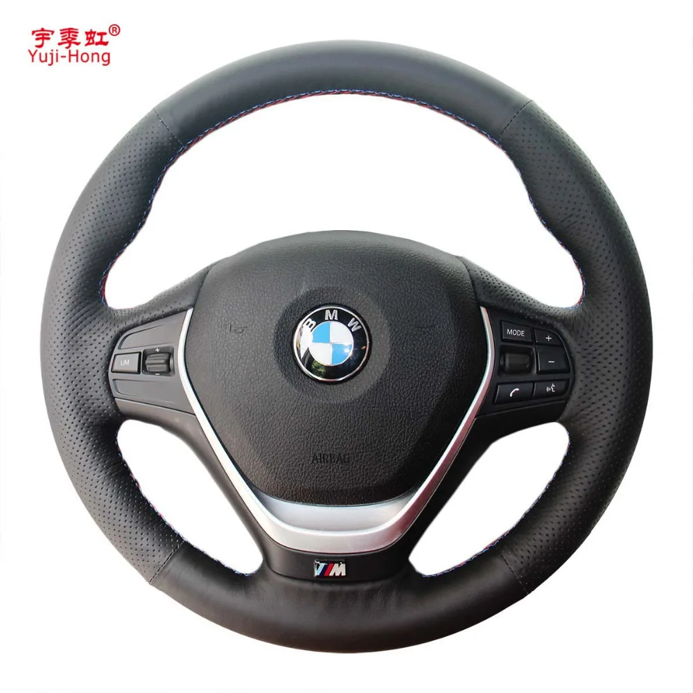 Cubierta Cosida A Mano Para Volante De Coche, De Cuero Negro, De Ante, Para BMW G20, G21, G30